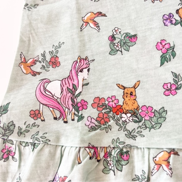 New Cotton Jersey Dress Forest Animals Print NWT - Picture 4 of 11